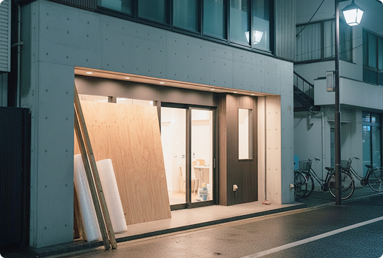 営業時間を考慮した施工